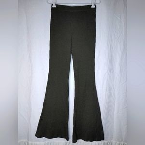 Forever 21 Ribbed Green Flare Leg Pants Size M